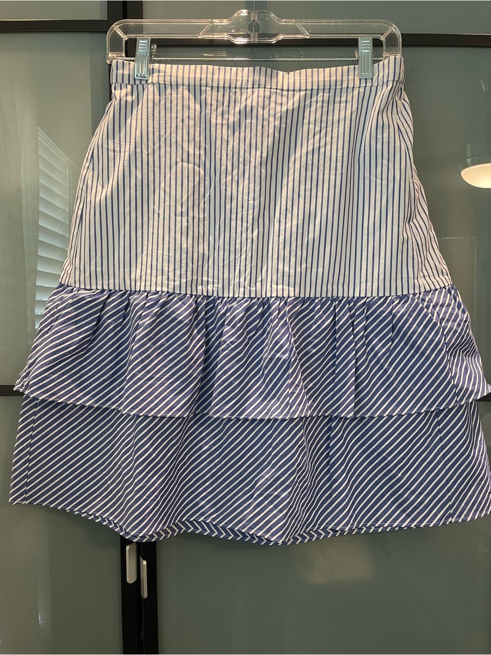J. Crew Blue and White Striped Tiered Midi Skirt NWOT Make An Offer✌️